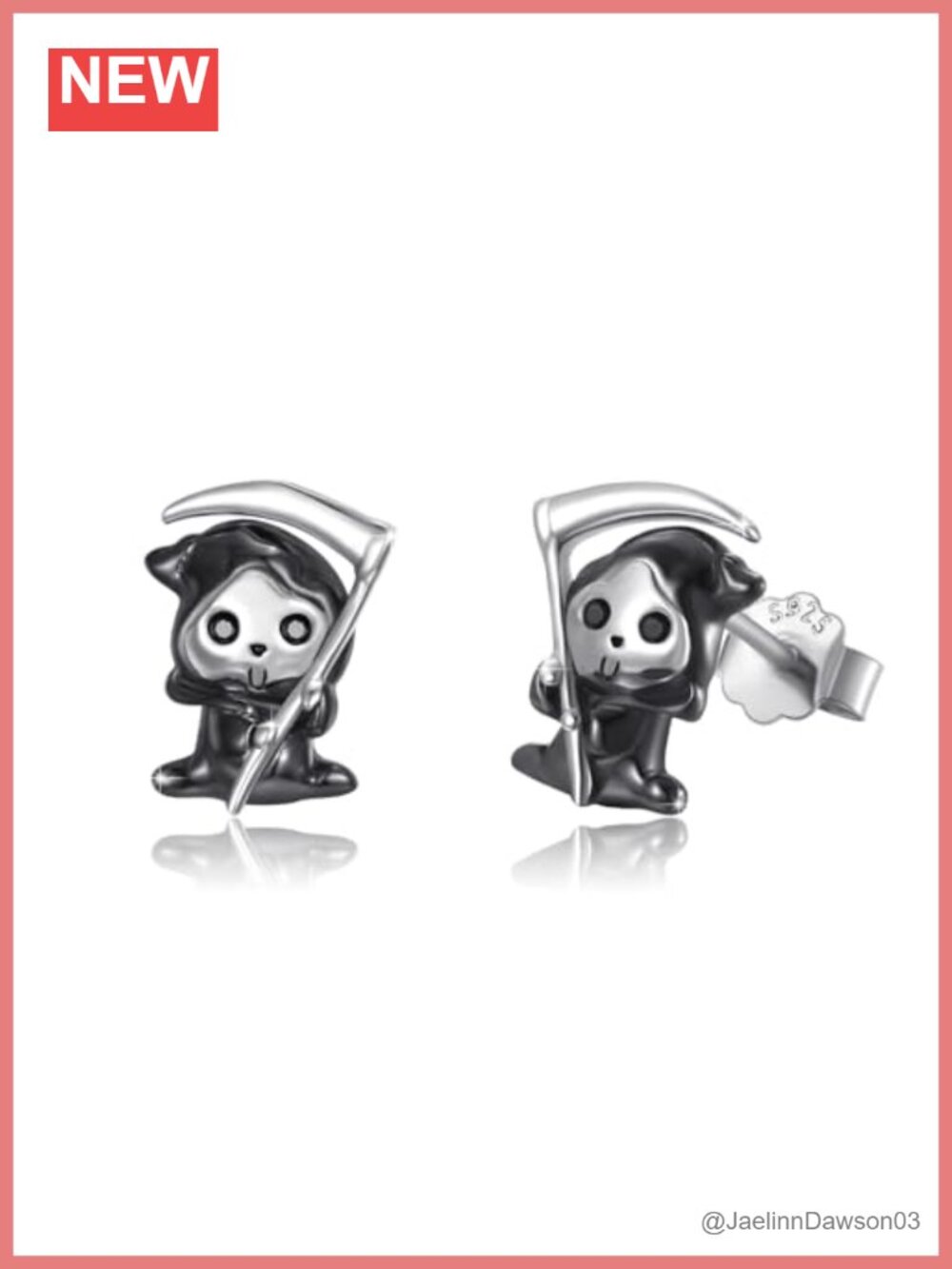 Skull Stud Earrings 925 Sterling Silver Gothic Halloween Jewelry Gift